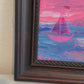 “Pin Dream” by Serg Graff Original Painting, Pink Sailboat Seascape, Coastal Art