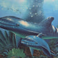 Vibrant Underwater Scene – Acrylic on Canvas Signed “Lewis” – 36"x24" Unframed