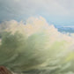 Vintage Original Maritime Oil Painting – Signed, Rocky Coast Waves Seascape