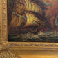 Italian Vintage Maritime Ship Oil Painting Signed Vasselli Nautical Seascape