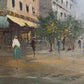 Listed Artist C. Burnett oil painting on canvas, Paris street view Framed Signed