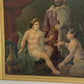 Antique Orientalist Royal Court Scene Oil Painting Signed Framed 19th Century