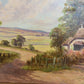 Robert Towers (British, 20C) Large Oil Painting English Cottage Landscape Framed