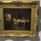 Original Antique 19th century oil painting on canvas Genre scene, Gorgeous Frame