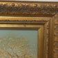 F. Berthy Vintage Landscape Oil Painting Spring Cottage Scene Framed Art