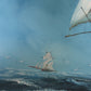 Large Vintage Oil Painting Sailing Ship Seascape Signed Maritime Ocean Art