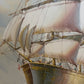 Original Oil painting on canvas seascape, Sailing Ship, signed Davis, Gold Frame