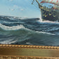 Original Oil Painting Sailing Ship Seascape Maritime Art Ocean Waves Nautical
