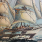 Framed Nautical Seascape Oil Painting by K. Dossi Maritime Ship Artwork