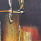 Set of 2 Textured Abstract Paintings Modern Contemporary Wall Art Decor Red Gold