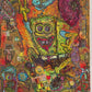 Large Serg Graff Cartoon Burlesque Original Mixed Media Contemporary Pop Art COA