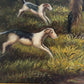 Large Vintage Oil Painting English Fox Hunt Horses Hounds Hunting Scene Art