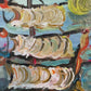 Serg Graff Original “Yeloria” Ship Painting | Gold Ornate Frame | Nautical
