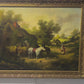 American Artist HENRY T HARVEY Antique oil painting on canvas, Rural Landscape