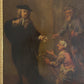 Attr. 18th Century Baroque Antique Oil Painting Gentleman & Beggars Genre Scene