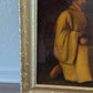 Antique 19c. Oil Painting Monk Portrait by E.C. Edson Gilt Frame Religious Art