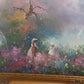 Large Impressionist Landscape Oil Painting Signed Bachmann Lakeside Garden