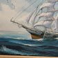 K.Maskell Oil Painting Tall Ship at Sea Maritime Nautical Ocean Seascape, Framed