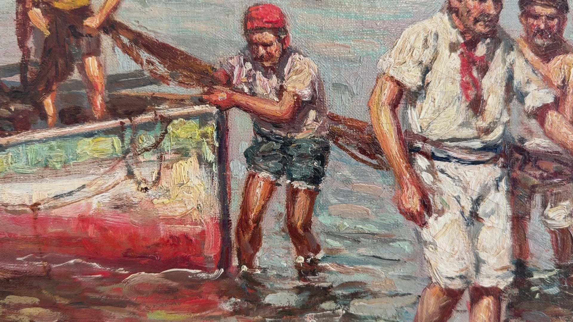 GIUSEPPE GIARDIELLO (Italia 1870-1920)Oil Painting Fishermen
