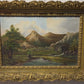 1894 Original Antique Oil painting on board, Rural Landscape, Monogrammed