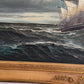 H Dominik Vintage Tall Ship Seascape Oil Painting Ornate Gold Frame Nautical Art
