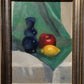 Vintage Oil Painting on Canvas Still Life, Fruits, Framed, Signed Spiesel 1998