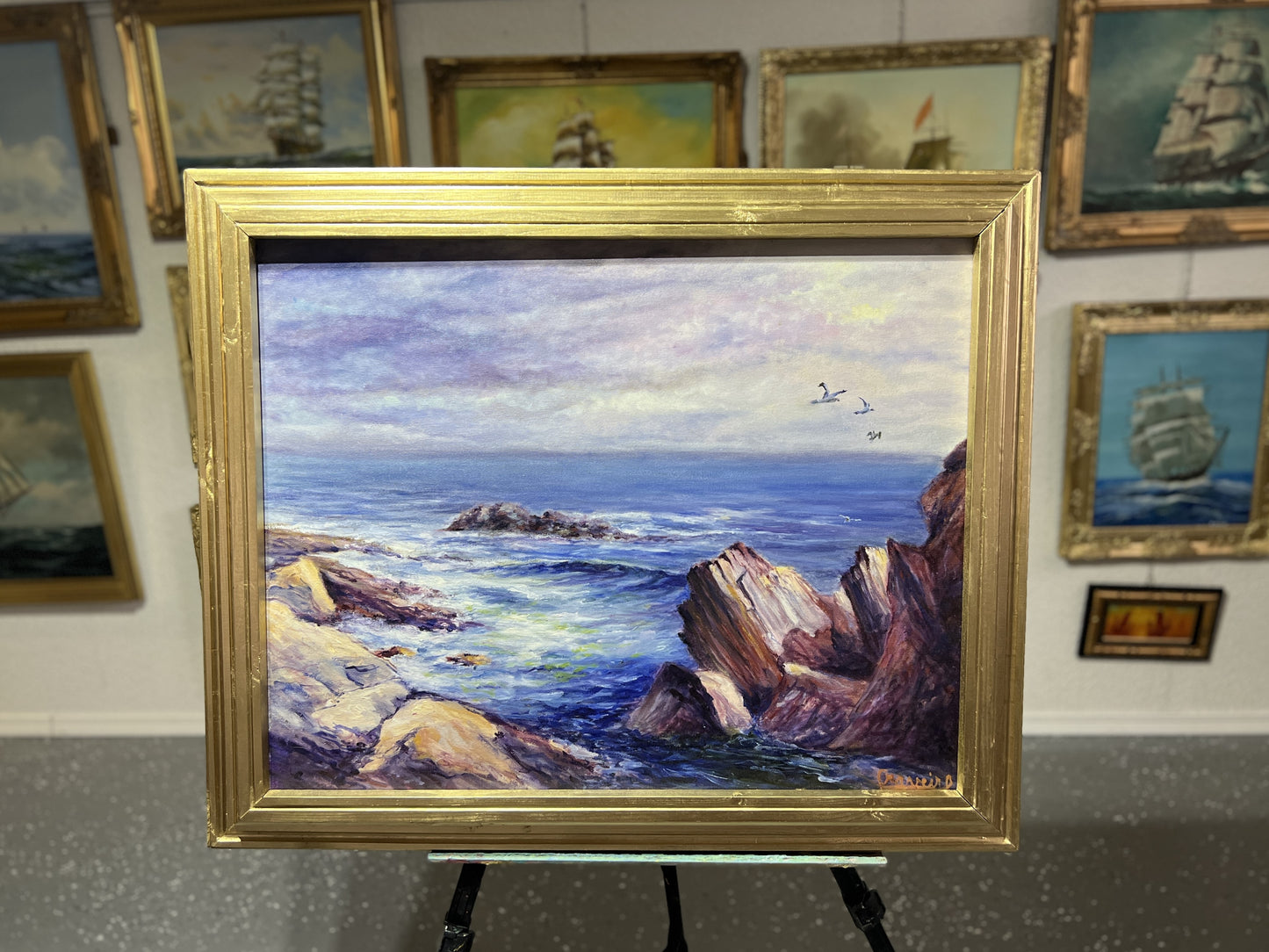 Original Oil painting on canvas, seascape, Attr. to Fernando VARELA CLAVEIRO