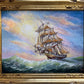 Artist Dobritsin Oil painting on canvas, seascape, "Through the Storm" Framed