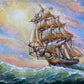 Artist Dobritsin Oil painting on canvas, seascape, "Through the Storm" Framed