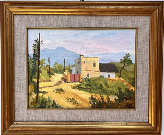 HC Longo, ITALIAN SCHOOL, Country landscape with house, Oil painting on canvas