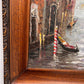 Original Oil painting on canvas, Italy, Venice, Canal view, Framed