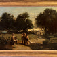 Antique 19C. Oil painting on canvas, neoclassical Scene, Homer playing his Lyre