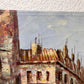 Vintage oil painting on canvas Paris street view, Unframed, Unsigned