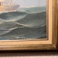 Original Oil painting on canvas, seascape, Sailing Ship in the Ocean, Framed