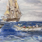 Artist E.F. Fuller Original Painting on canvas, Seascape, Sailboat. Dated