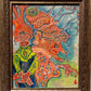 Original Abstract Painting on Canvas by Serg Graff, "Apocalypse" COA, framed