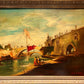 Listed Italian Artist Araldo Ariano (XX) Large Oil Painting, Genre Scene,1969