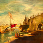 Listed Italian Artist Araldo Ariano (XX) Large Oil Painting, Genre Scene,1969