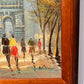 Original oil painting on canvas, France, Paris, Triumphal Arch, Signed, Framed