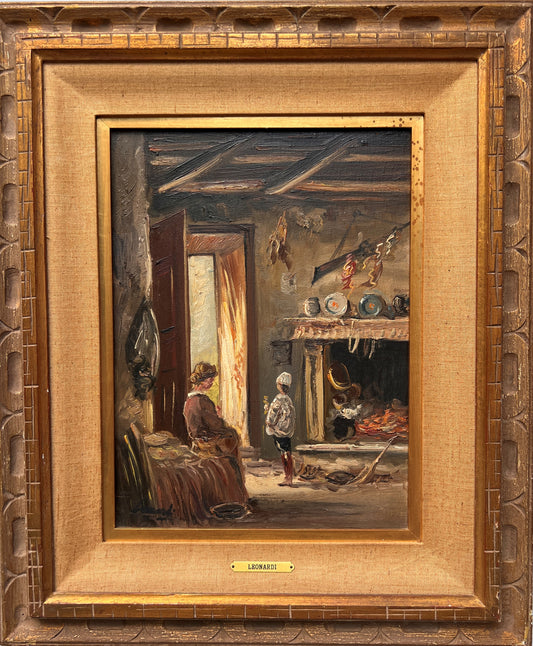 Italian Artist Giovanni Leonardi (1876 -1957) Antique oil painting on canvas