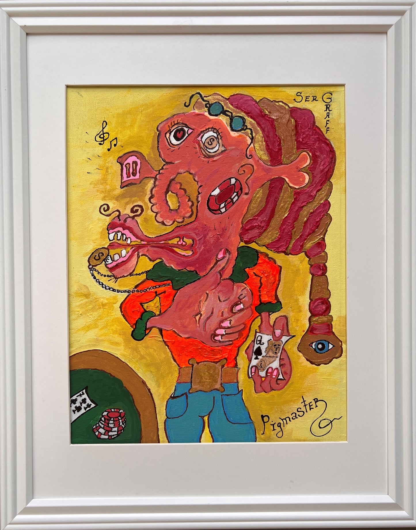 Unique Painting on Board by Serg Graff "PigMaster". Please READ DESCRIPTION!