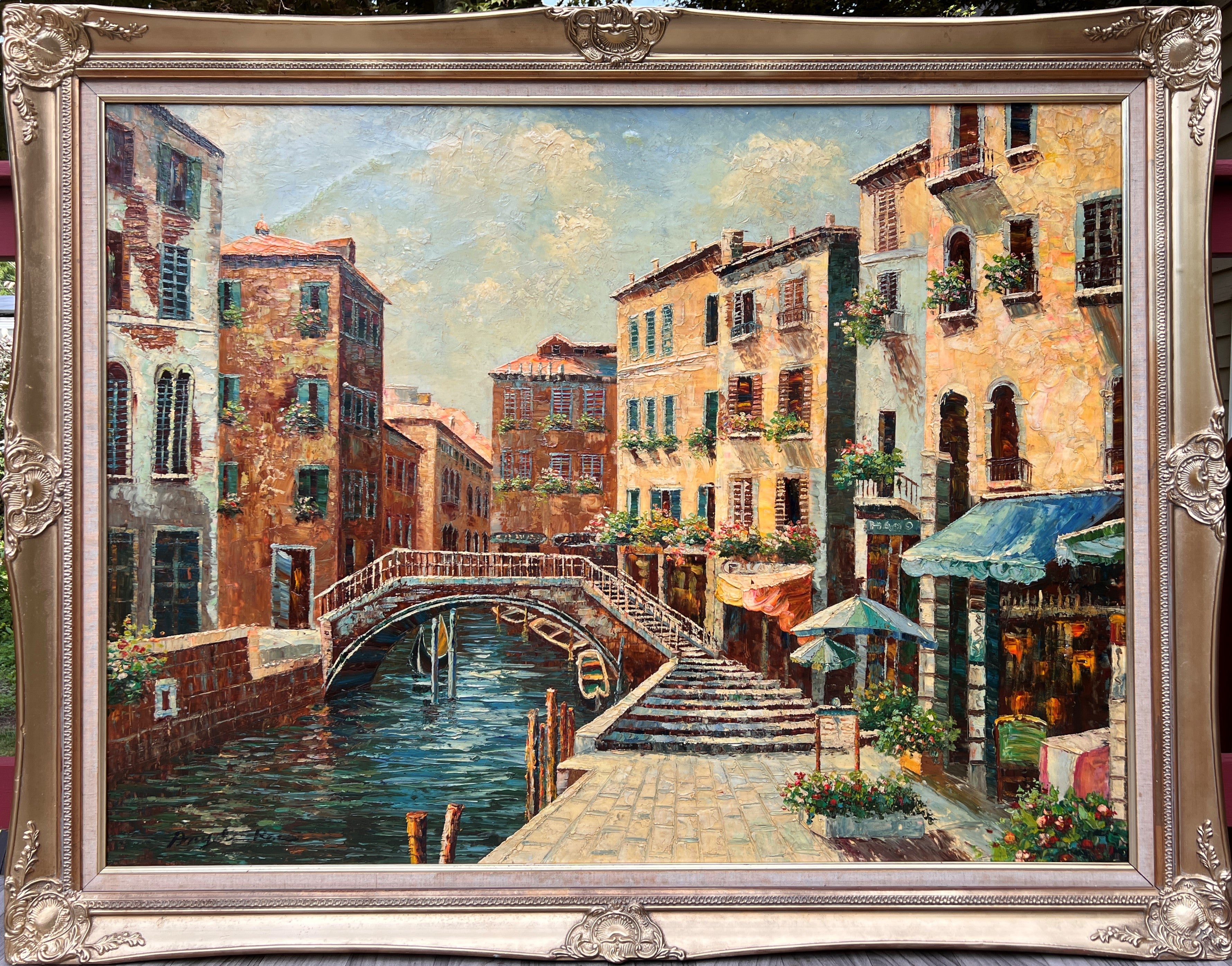 Vintage Huge Oil Painting on Canvas high quality Signed