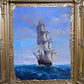 Oil Painting on Canvas, Seascape by Serg Graff Brigantine of Hope, COA, Framed