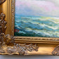 Russian Artist Dobritsin Oil painting on canvas, seascape, Sailing ship, Framed