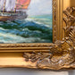 Russian Artist Dobritsin Oil painting on canvas, seascape, Sailing ship, Framed