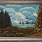 Vintage  oil painting on canvas, landscape, mountain view, signed R.Dean,framed