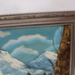 Vintage  oil painting on canvas, landscape, mountain view, signed R.Dean,framed