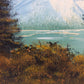 Vintage  oil painting on canvas, landscape, mountain view, signed R.Dean,framed