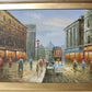 Original oil painting on canvas, cityscape, Paris, unsigned, framed