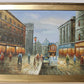 Original oil painting on canvas, cityscape, Paris, unsigned, framed